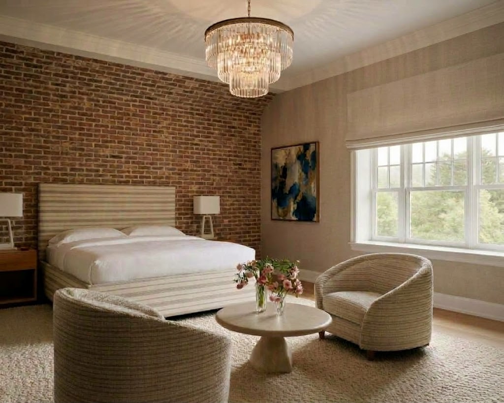 Concept 04 · The Brick Accent Bedroom — Base Treatment Only